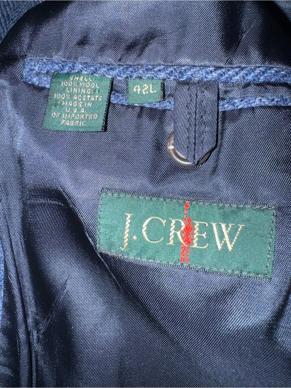 J. Crew Navy Herringbone Wool Sport Coat